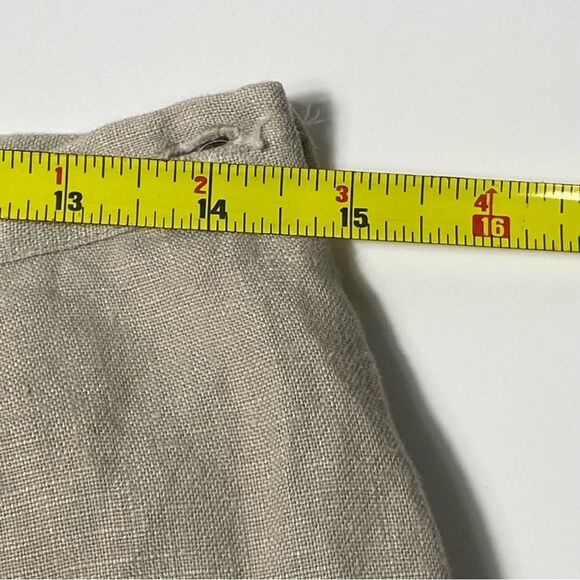 John Paul Richard Outfit Petite 100% Pure Linen Tan Pants Women's Size 10P - Picture 5 of 9